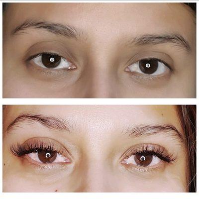 Before & After of my Hybrid Lashes