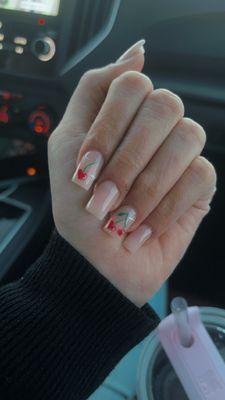 valentine's day nails, really good, clean, precise nail art