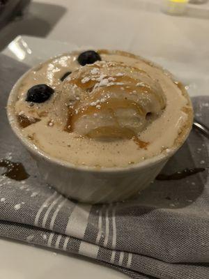 Banana Bread Pudding w/ salted caramel gelato (I'd ask for gelato on the side next time, it was completely melted when it got to the table)