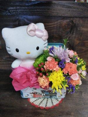 Hello kitty Flowers. Have that little special person in your life? This special gift is perfect for that get well soon, happy birthday. etc.