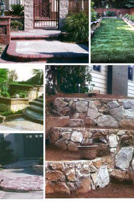 decorative concrete, retaining walls, concrete steps, concrete pavers, concrete post, landscaping, concrete walls, concrete walkways, blocks