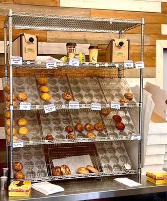 Muffin and bagel display - got there late after most had sold