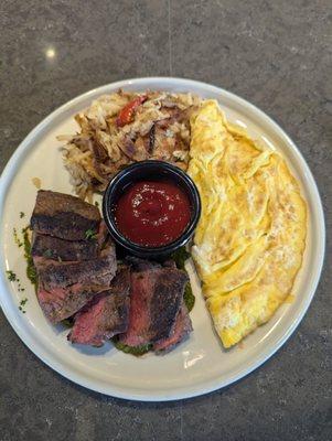 Steak & Eggs plus Potatoes Meal