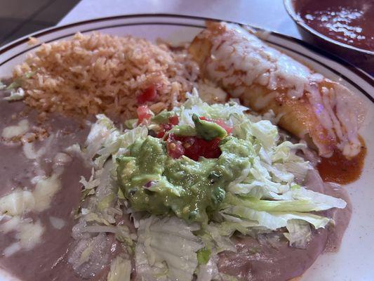 Vegetarian B:  Chalupa, cheese enchilada, rice n beans