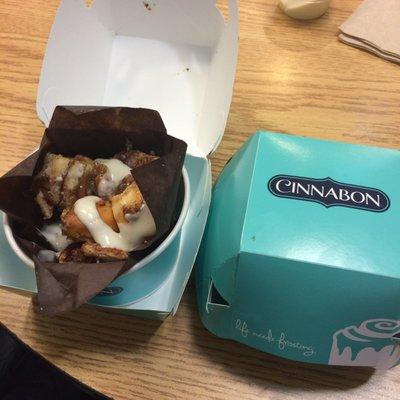 Center of a Cinnabon pieces.