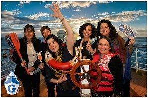 A fun cruise-themed bat mitzvah using our green screen!