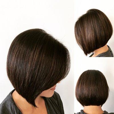 Percision graduated bob chocolatey brown