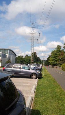 Public parking next to the trail.