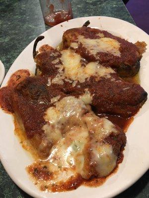 Three beautiful cheese chili Relleno