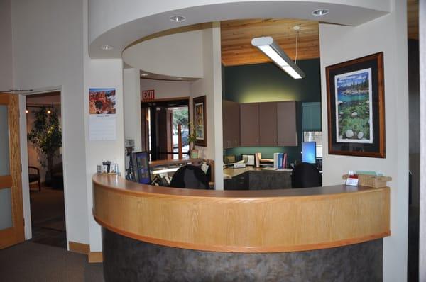 The front desk area