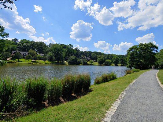 Walking trail around the lake.