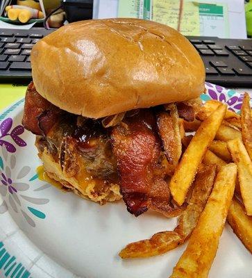 Cowboy Burger and Fries!