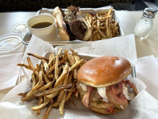 Cancun chicken sandwich and Italian beef.