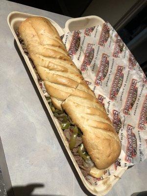 Philly Cheesesteak Sub on white  bread