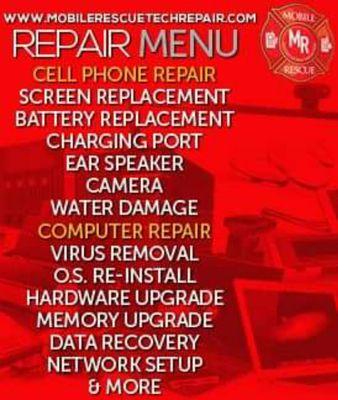 Repair menu! We will attempt to rescue just about everything that can be repaired in your broken device.