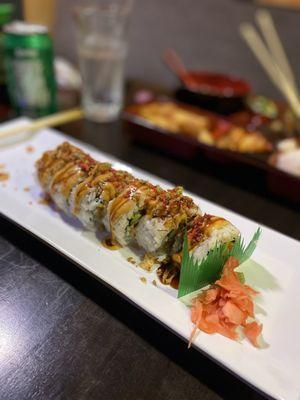 Salmon crunch sushi!