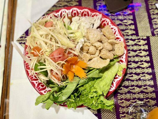 Lao style papaya. Large portion.