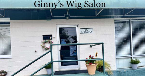 Ginny's Wigs has relocated right next door, we are across the street from Lineberger Park. This is the new salon