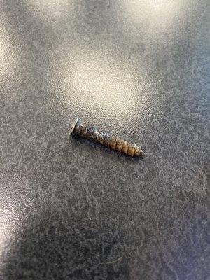 A screw that was in my tire causing it to leak air .