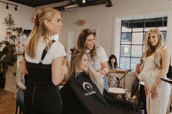 We offer in salon classes! Want to learn how we've become the most recognized hair extension salon in Indiana? Join us for a hands on class!