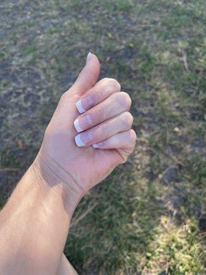 acrylic french tip nails short