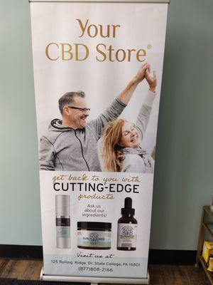 Products stock at your CBD store in State College. Cutting Edge design of CBD the only store like it in State College.