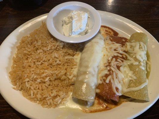 Enchiladas with rice