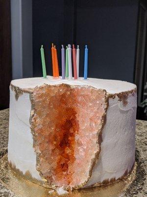 Strawberry shortcake Geode Birthday cake