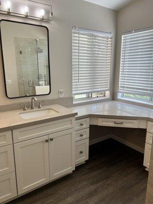 Tub removed and custom vanity installed