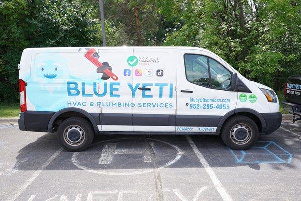 Blue Yeti plumbing van