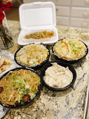 CHICKEN NOODLES, VEG NOODLES, CHICKEN MOMOS, CHICKEN FRIED RICE