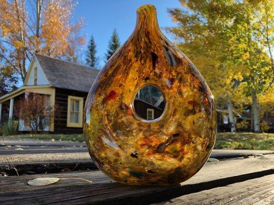 Vase inspired by fall foliage.