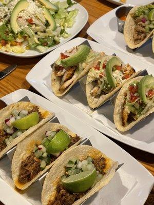 Pork tacos, chicken tacos