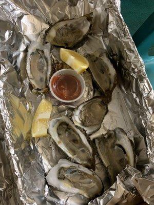 Fresh oysters, $6 per half dozen