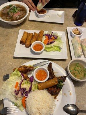 Pho #1, fried egg rolls, Soft Fresh Spring Rolls, combo 42