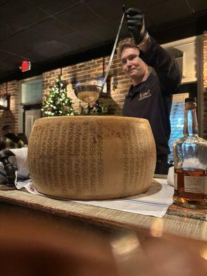 Cheese wheel for pasta