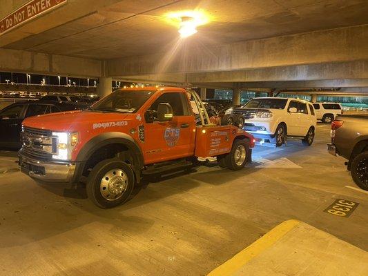 Broke down in a parking deck? We can get into most parking decks.