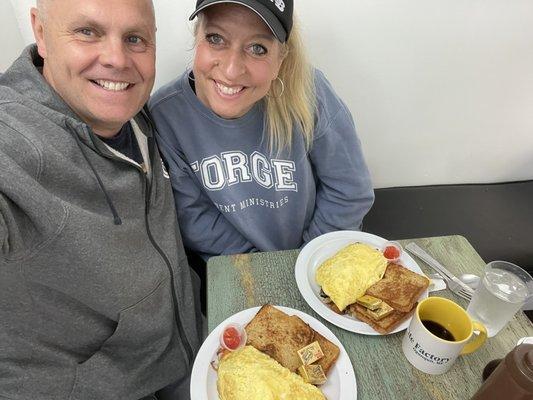 My wife and I w our food.