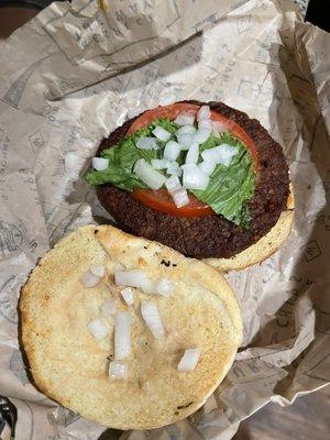 Vegan Burger: Dressed disrespectfully! Food isn't cheap, this was unacceptable