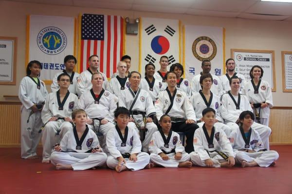 oct 2011 black belt test   middle row as of 2013  ranks are 3rd 4th  9th 6th 4th 4th