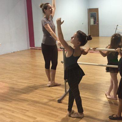 Ballet class in studio.