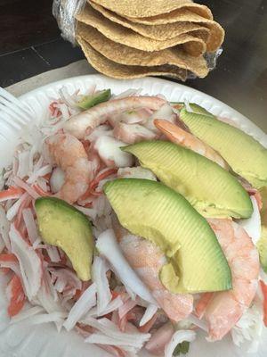 ONE tostada mixta, which comes with 6 tostadas! So much food!