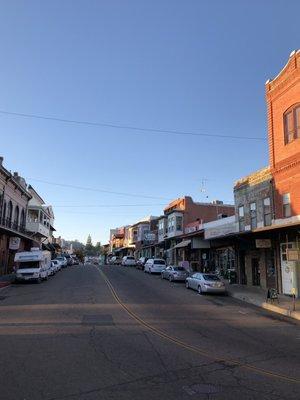 View of Main Street from the National Hotel porch.