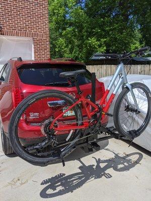 Another satisfied customer with her new hitch rack and Marin Stinson... who just happens to also be my mother-in-law.