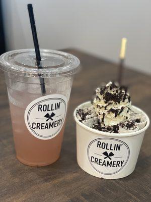 Rolled ice cream & Lemonade