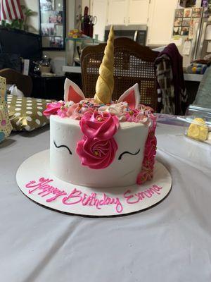 Custom color unicorn cake