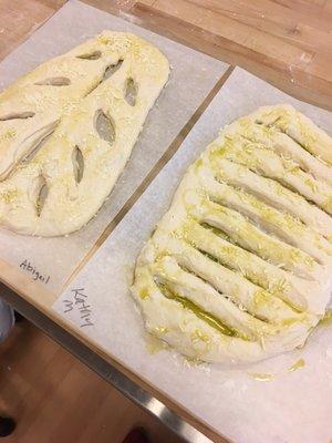 Our bread...ready for the oven!