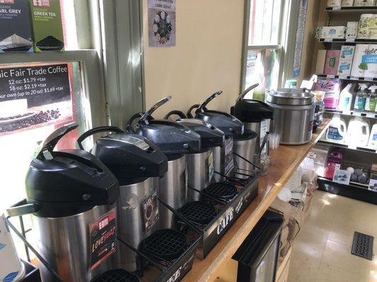 Coffee selection and soup of the day