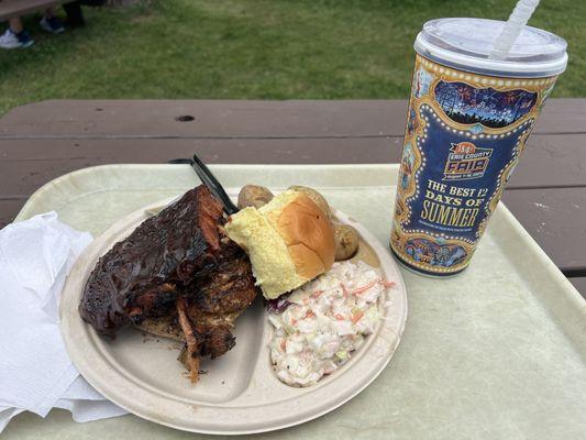 Chicken and rib combo