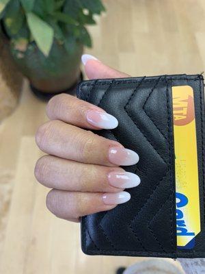 almond french ombré using sns